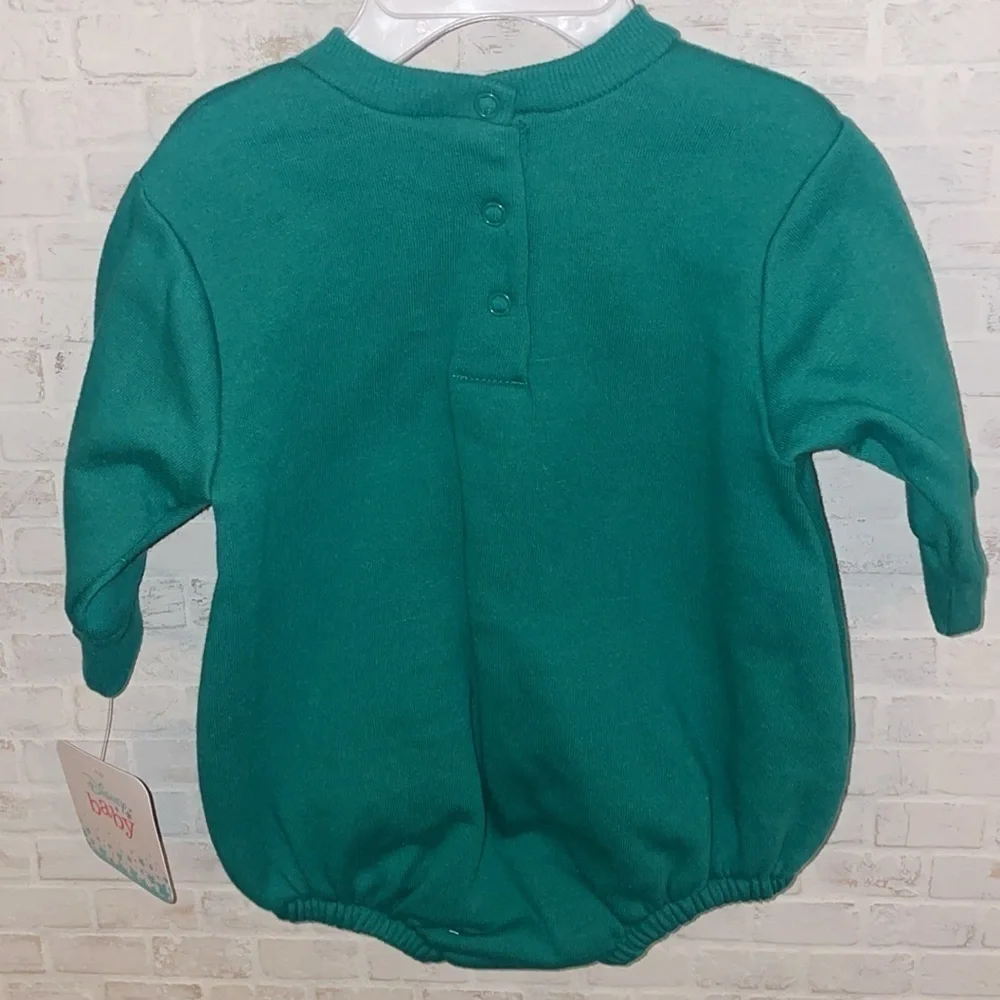 Disney Baby Boys Mickey Mouse Green Classic Bubble Sweater Long Sleeve Bodysuit